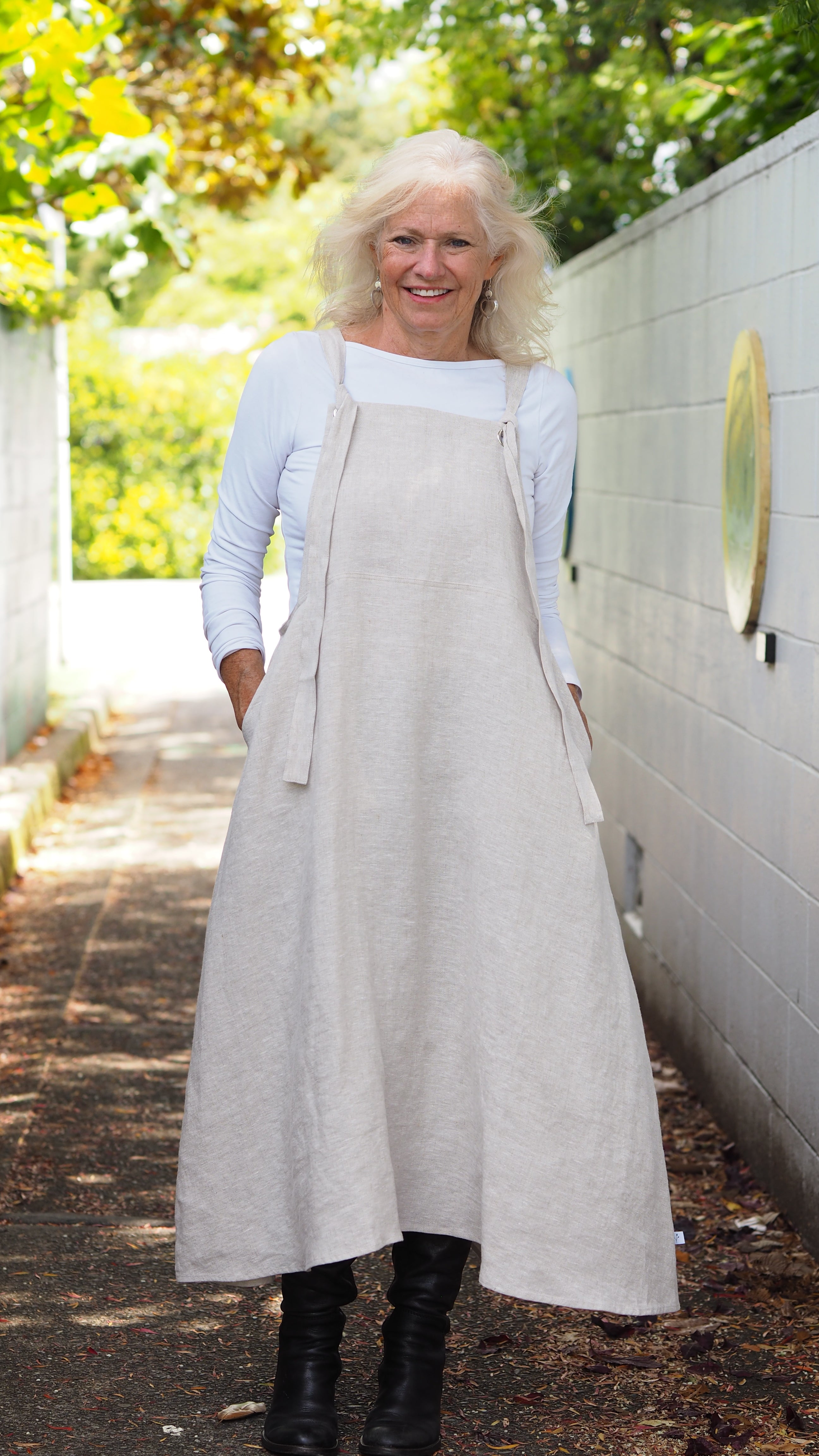 Puhoi Pinafore Rogue Linen Designer Clothing