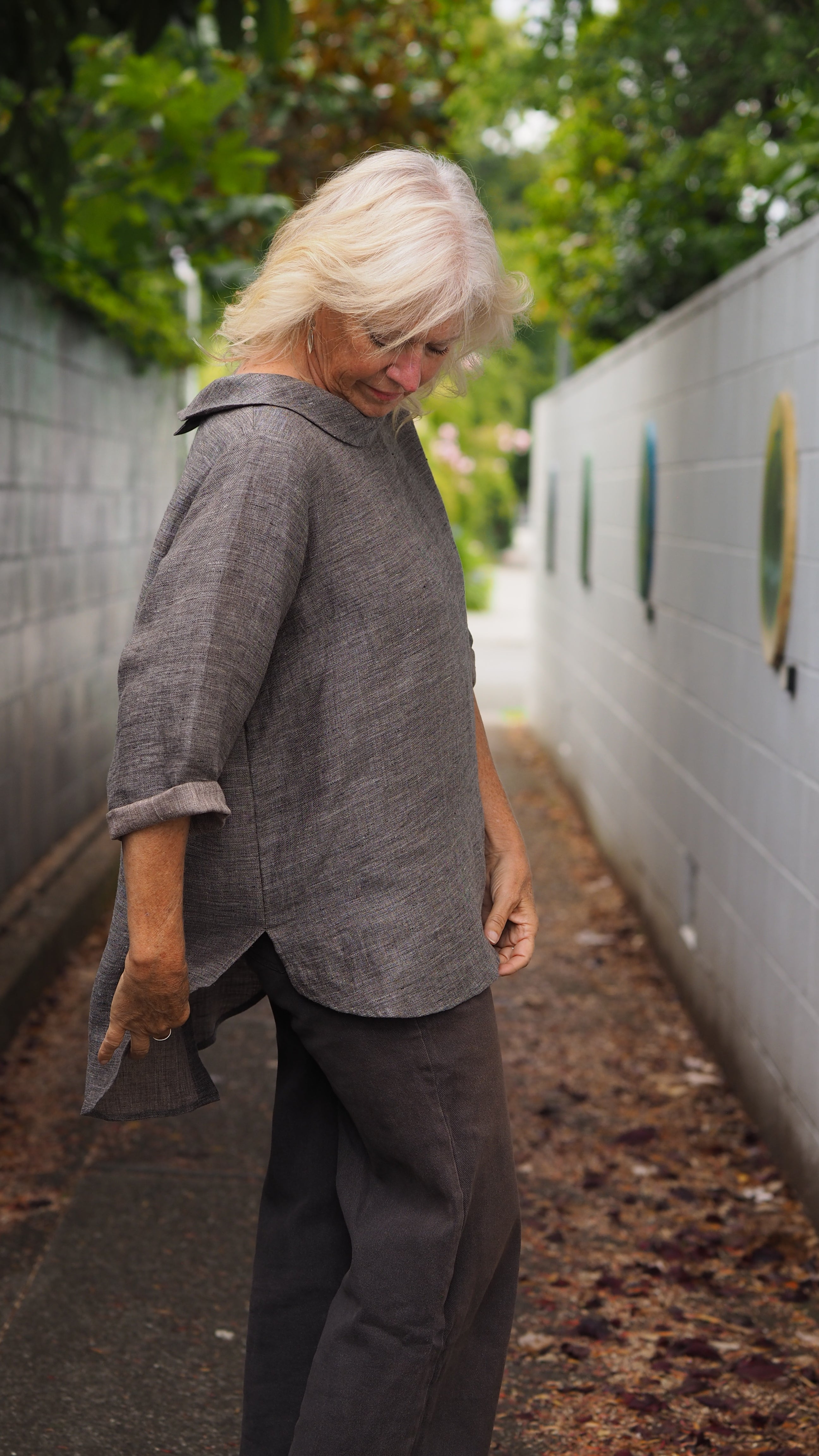 Cowl Neck Sintra Blouse Rogue Linen Designer Clothing