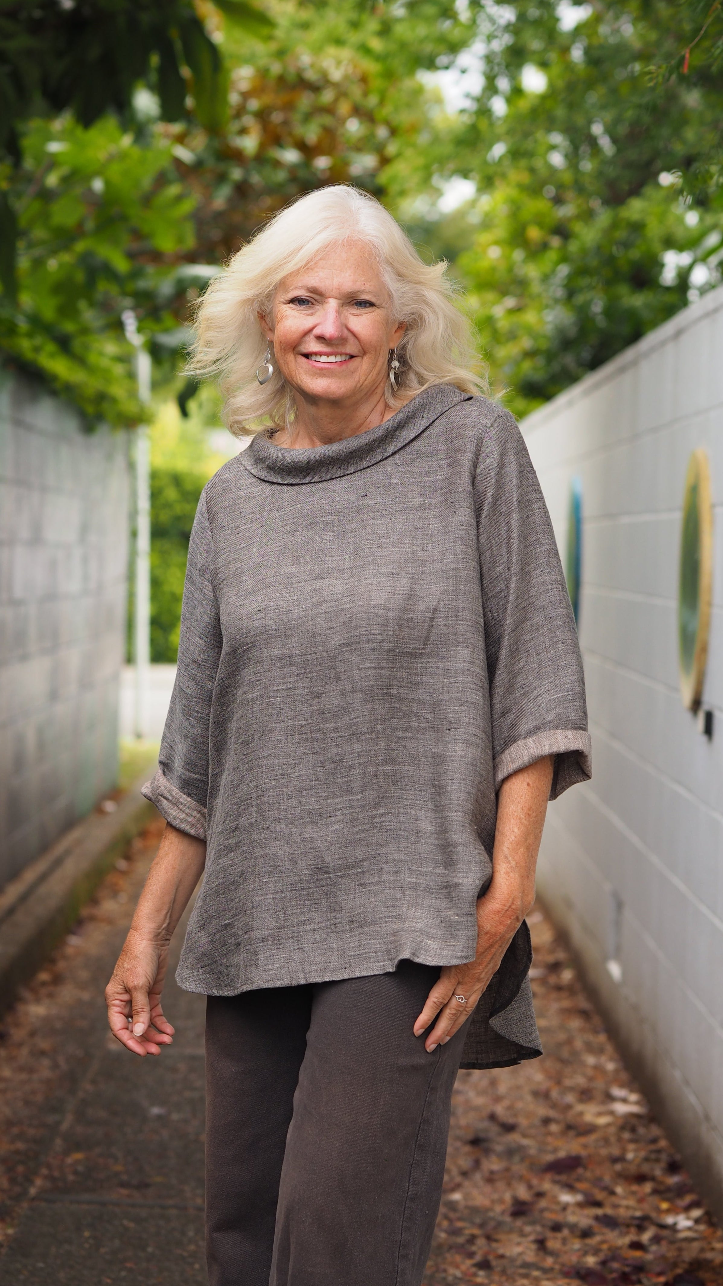 Cowl Neck Sintra Blouse Rogue Linen Designer Clothing