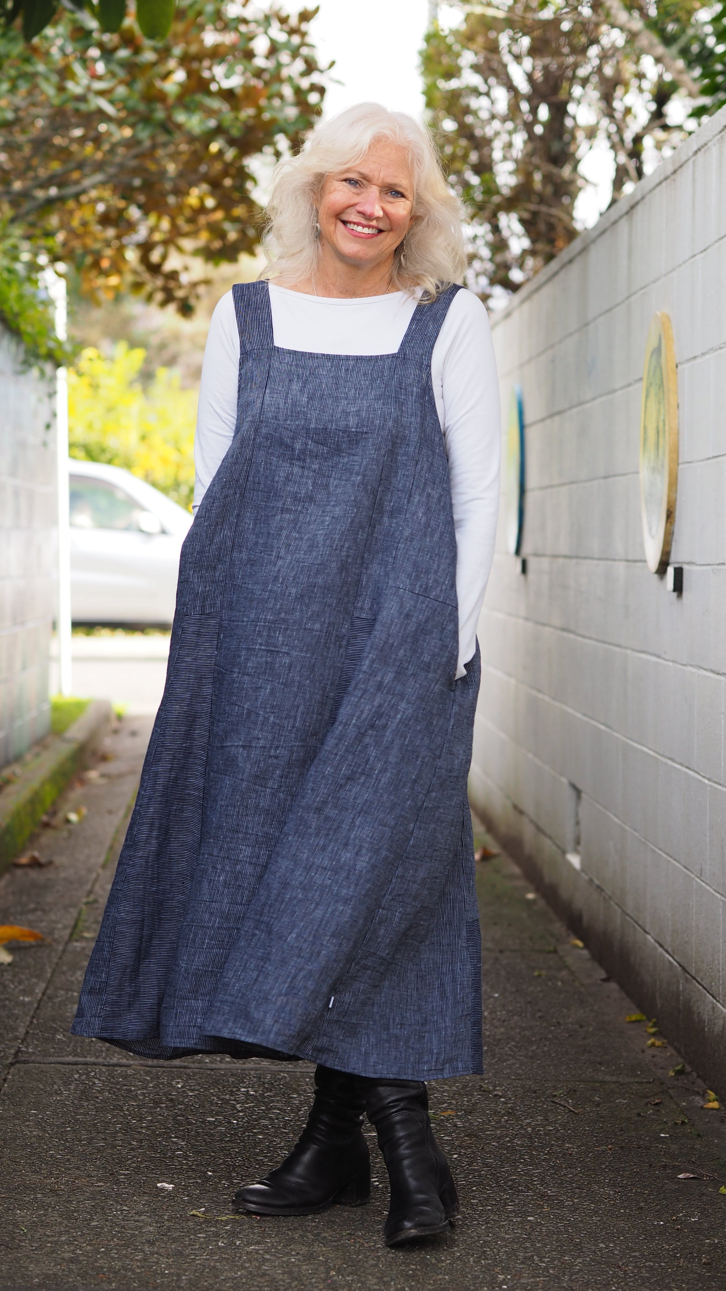 Rakiura Pinafore Rogue Linen Designer Clothing