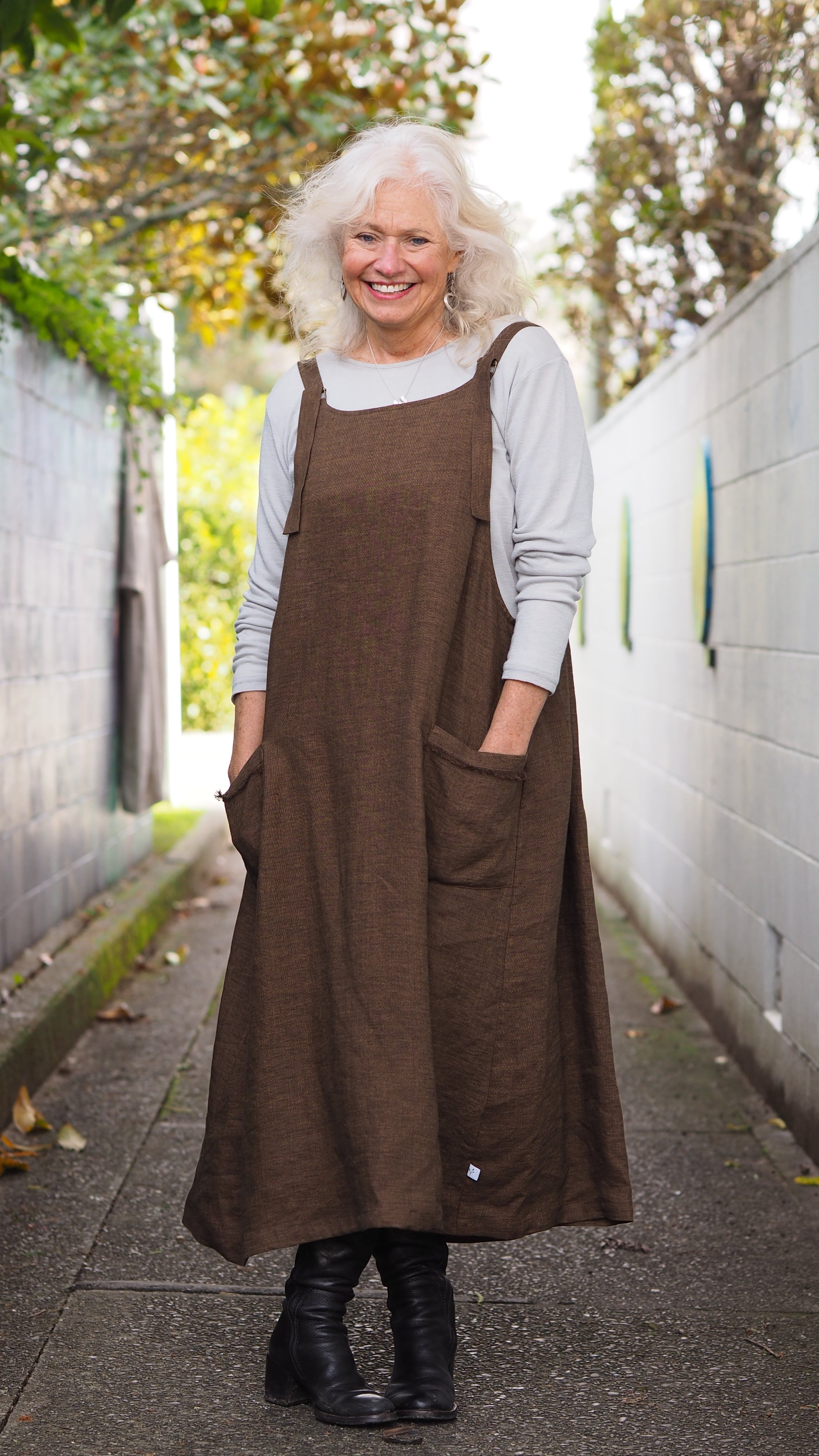 Koromiko Pinafore Rogue Linen Designer Clothing