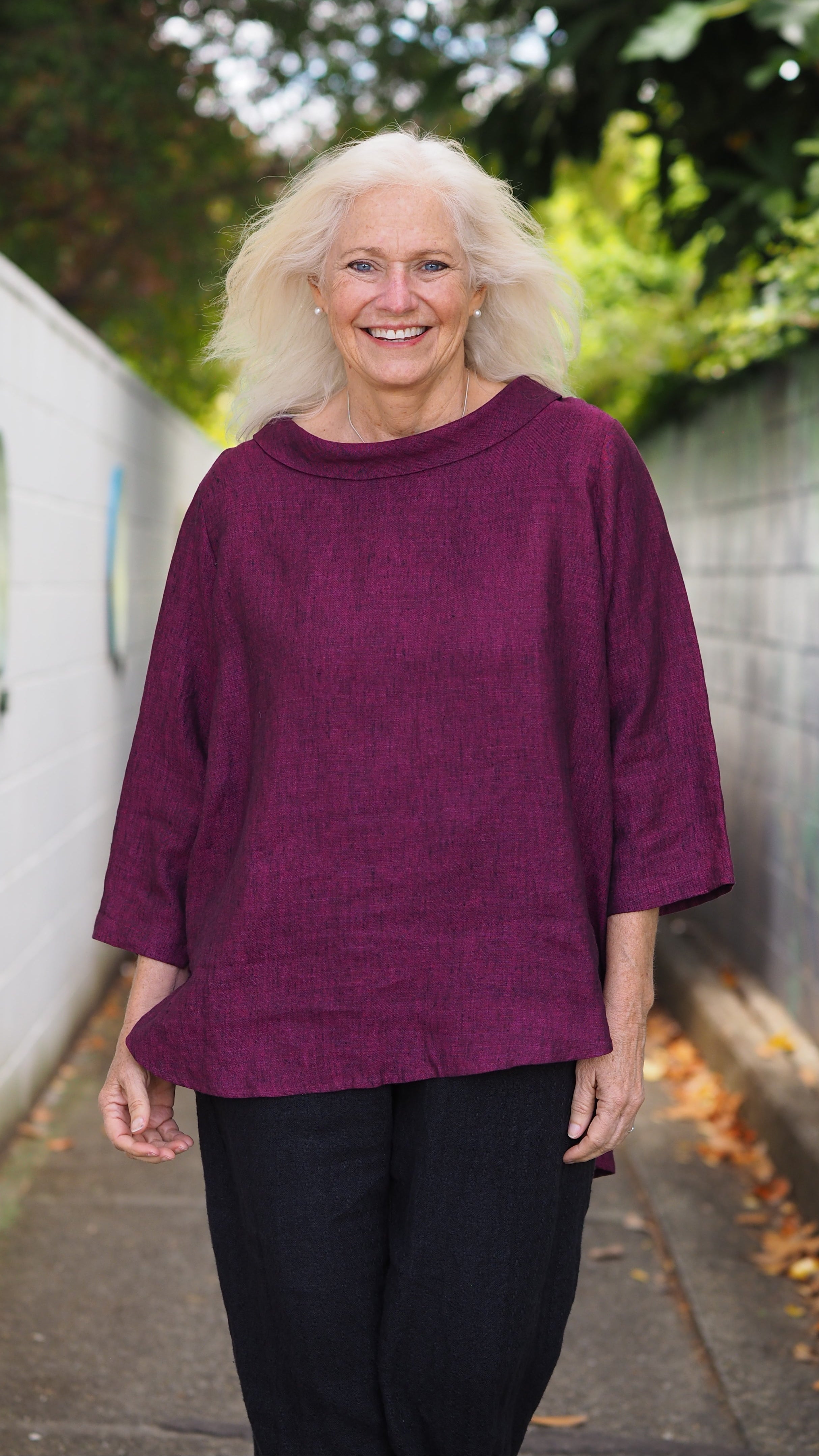 Cowl Neck Sintra Blouse Rogue Linen Designer Clothing