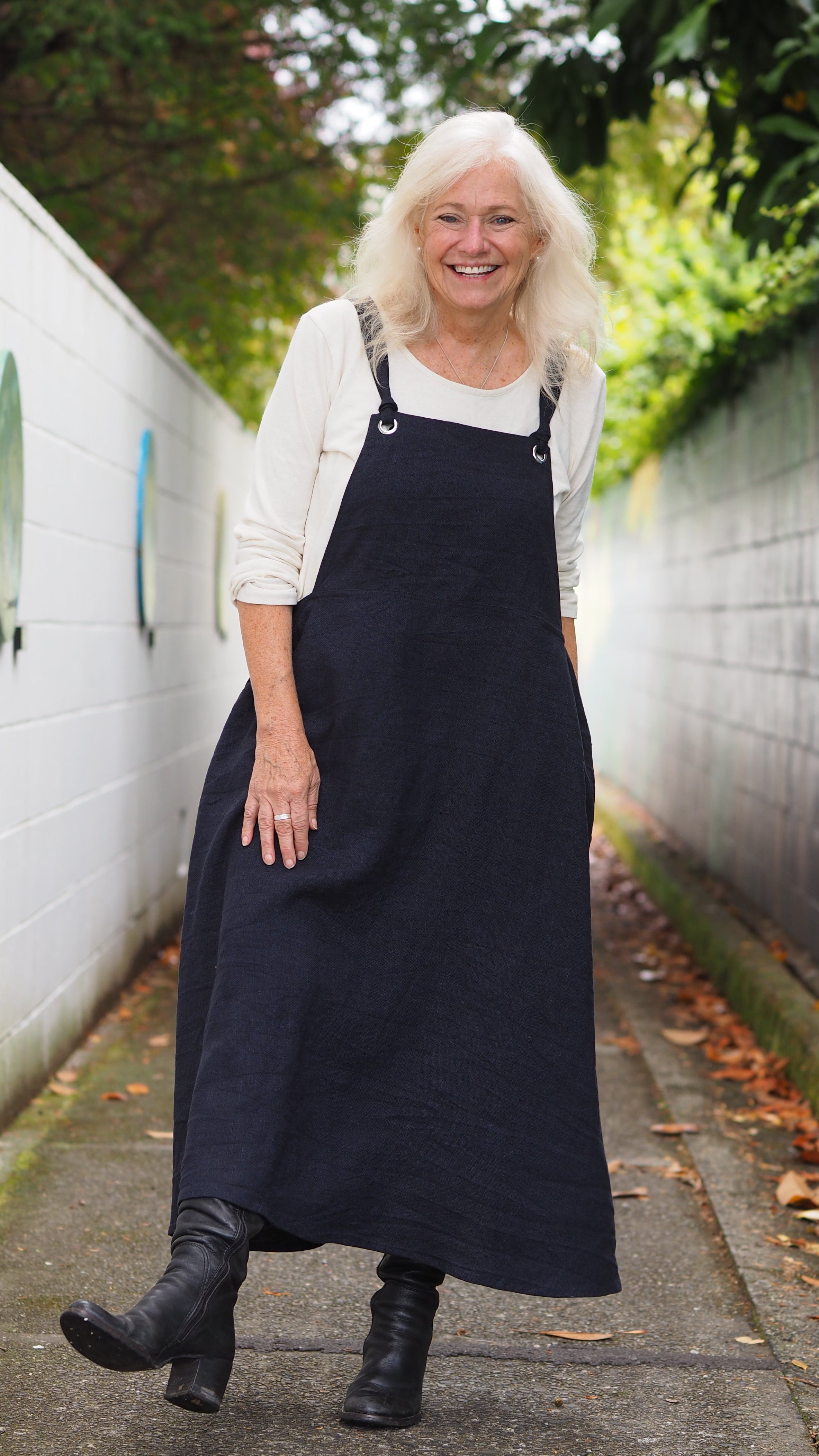 Puhoi Pinafore Rogue Linen Designer Women's Clothing New Zealand