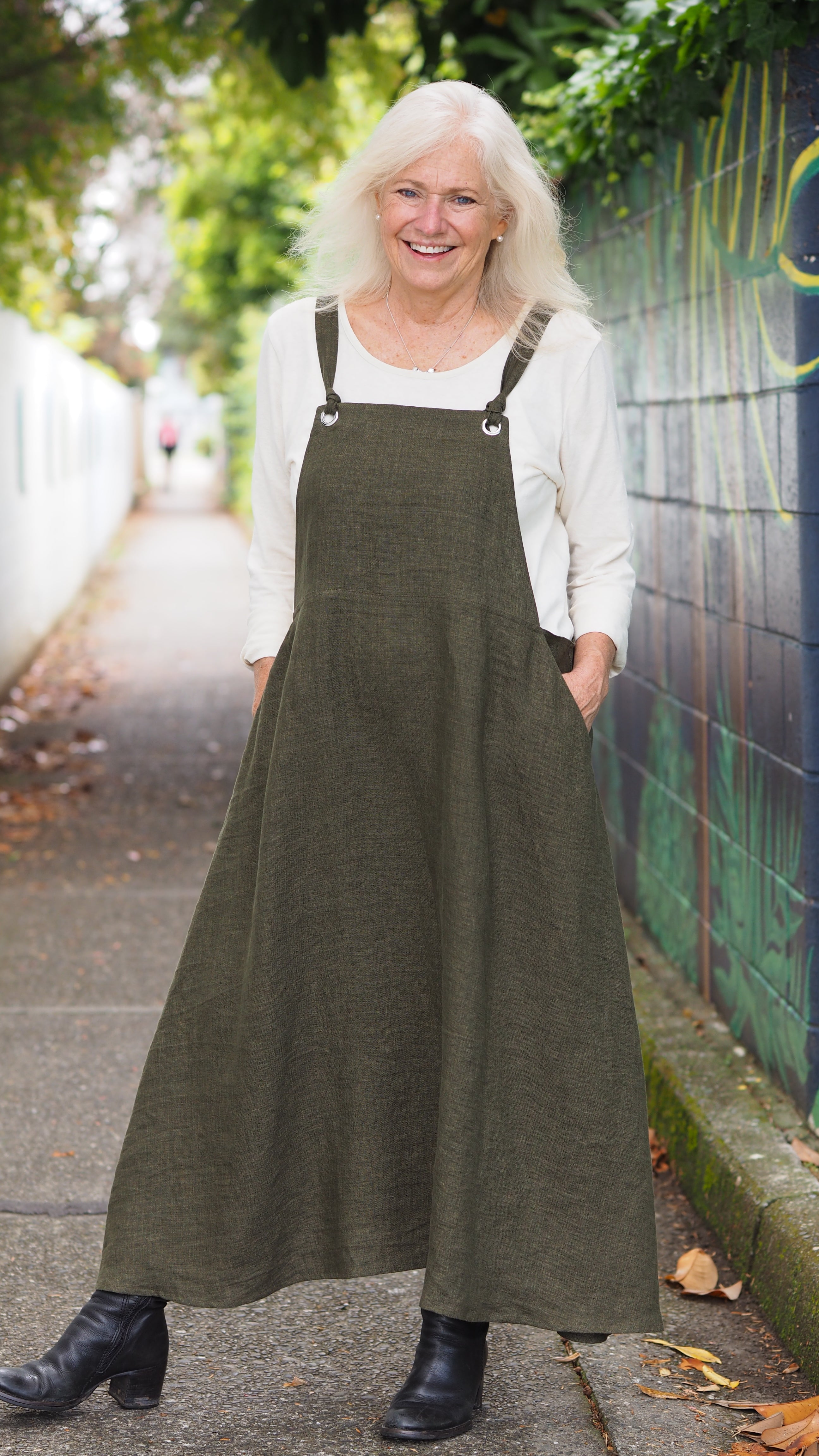 Puhoi Pinafore Rogue Linen Designer Women's Clothing New Zealand