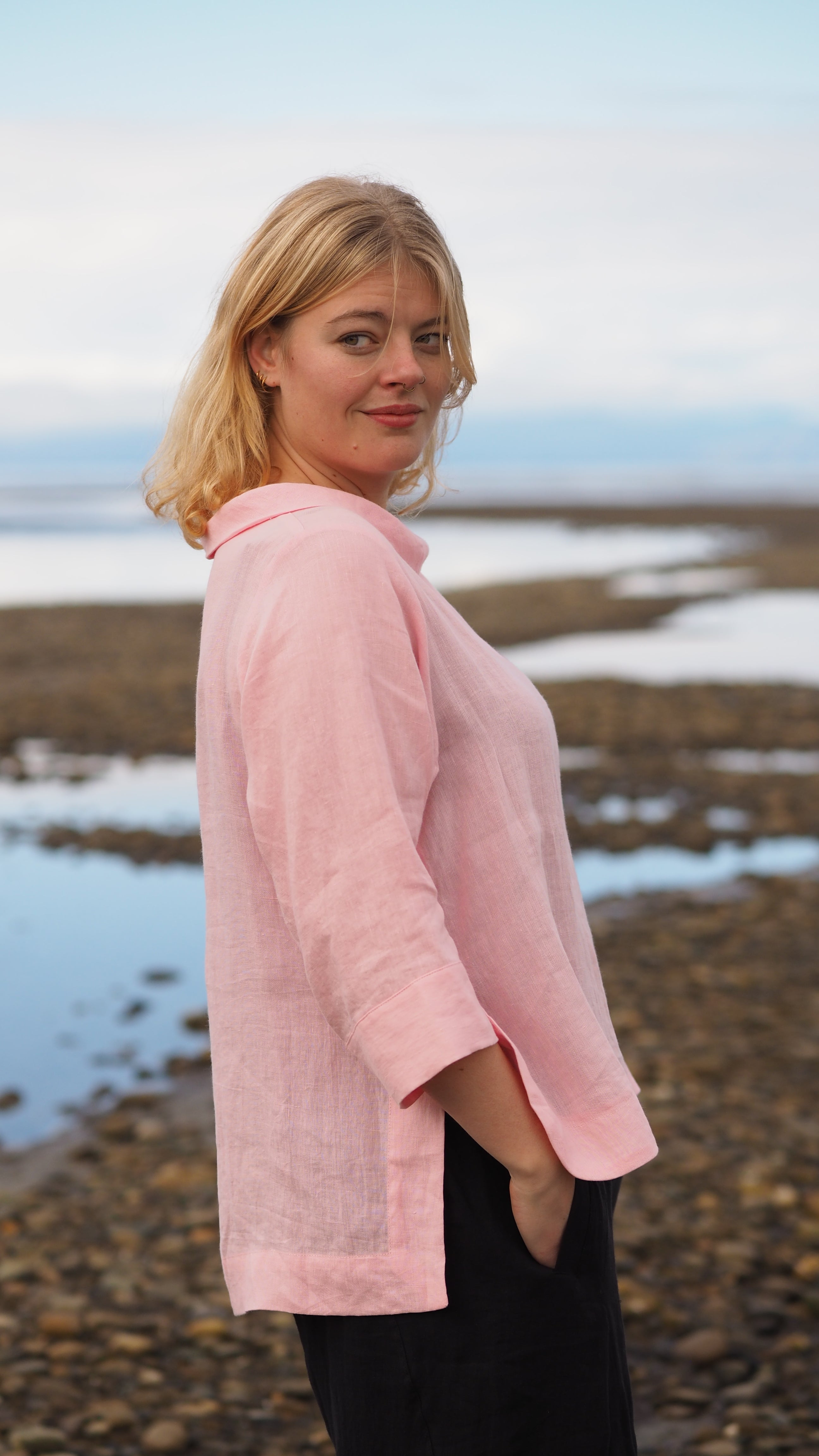 Pukekohe Blouse Rogue Linen Designer Clothing