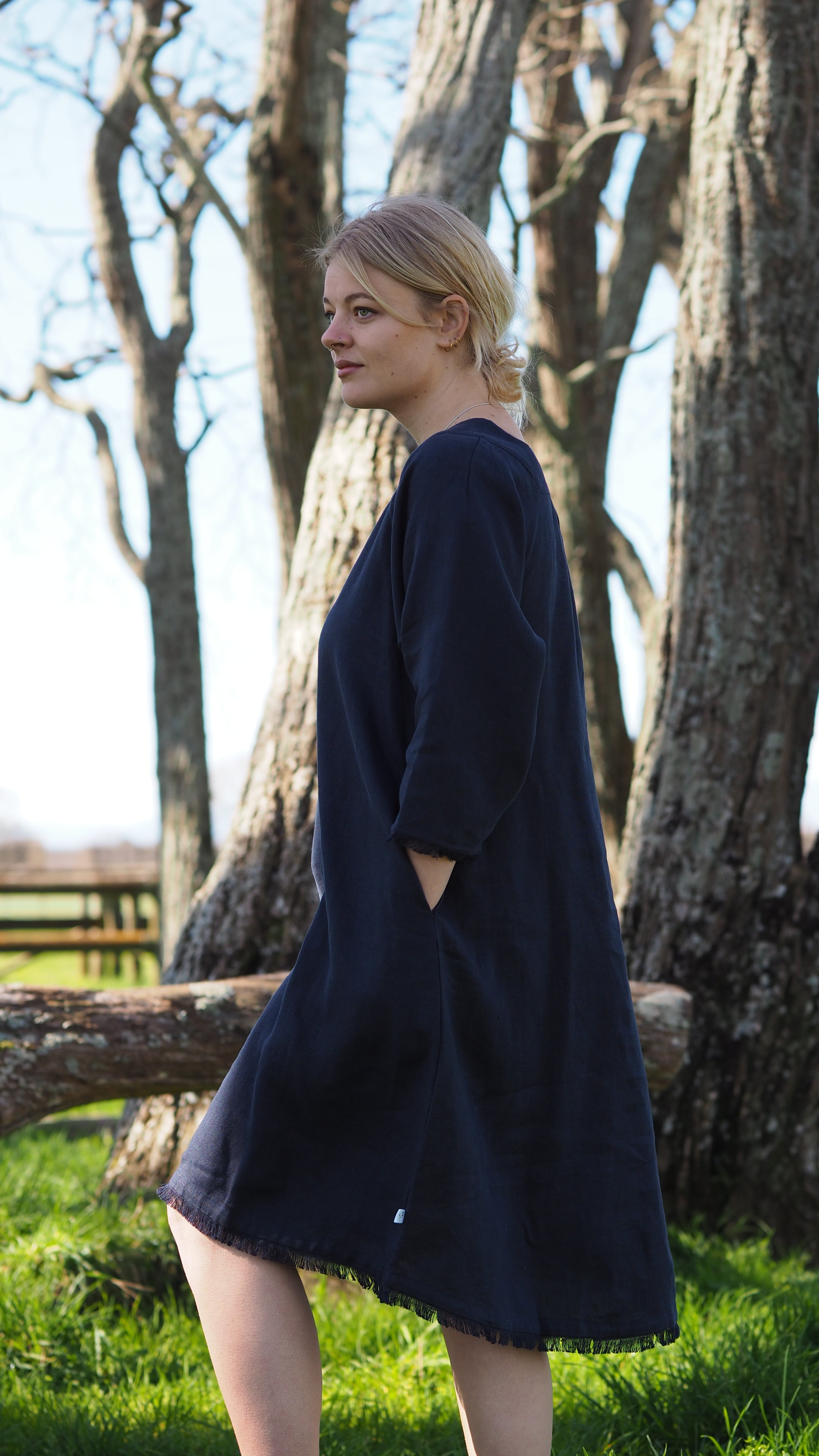 Riwaka Dress Rogue Linen Designer Clothing