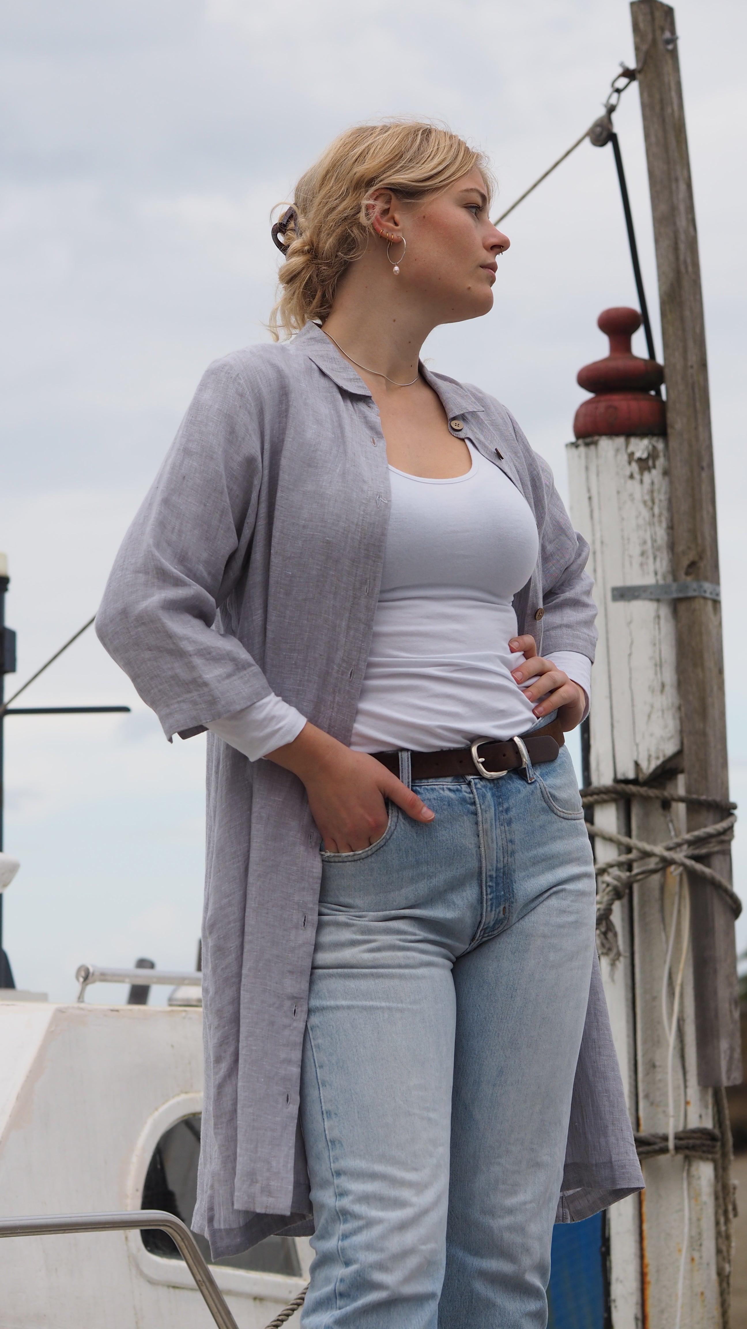 Taupo Shirt Dress Rogue Linen Designer Clothing