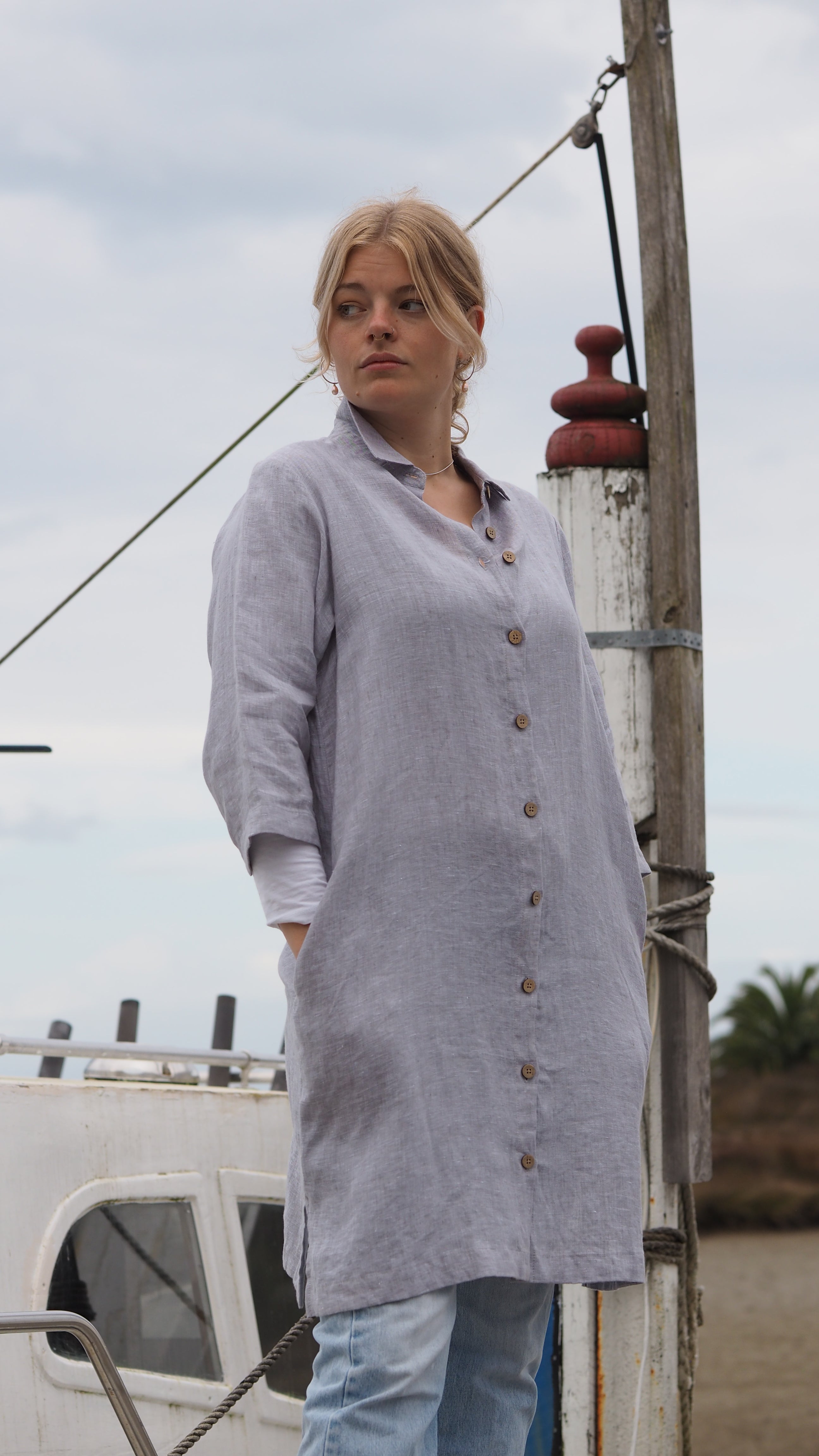 Taupo Shirt Dress Rogue Linen Designer Clothing