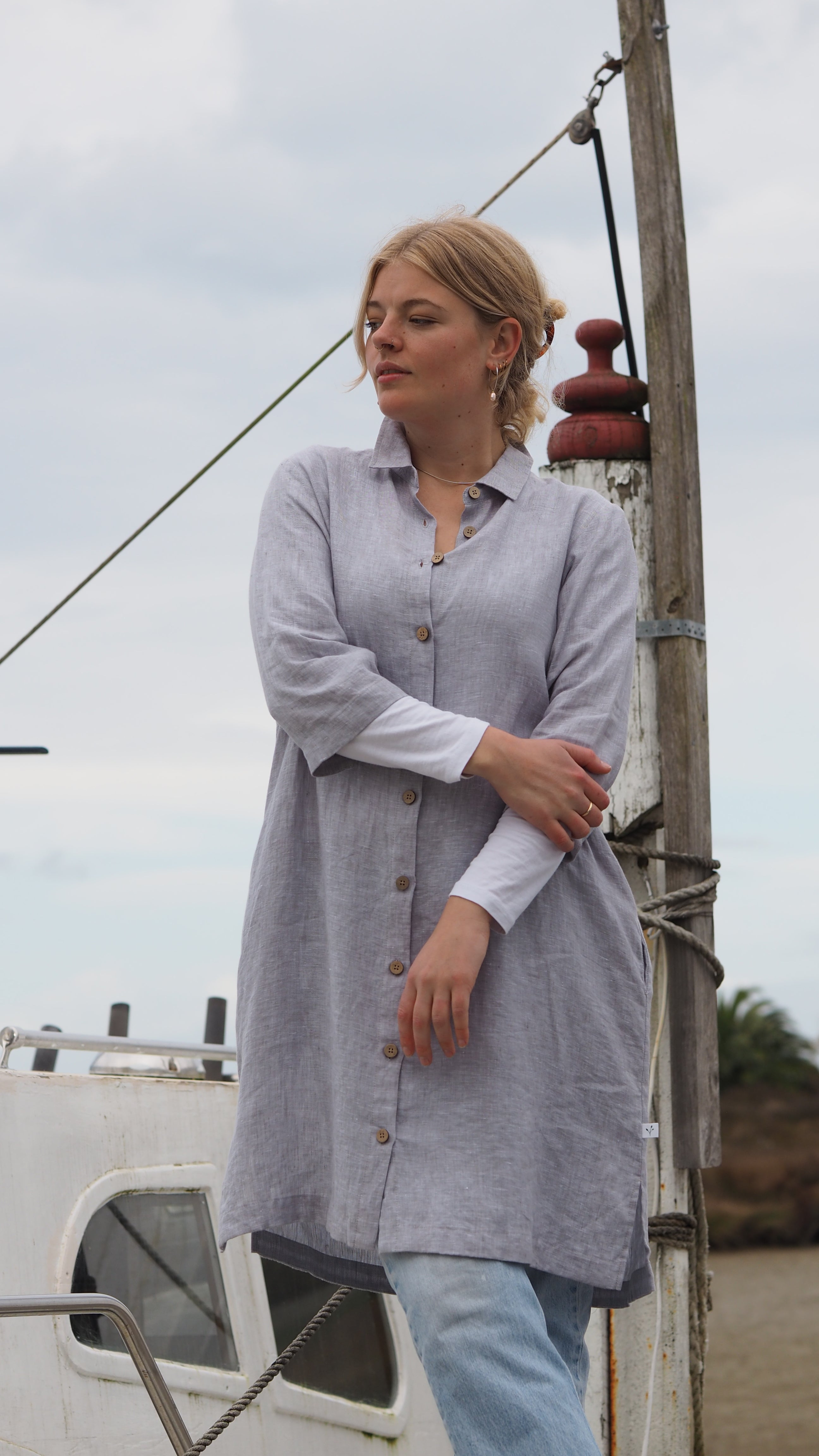 Taupo Shirt Dress Rogue Linen Designer Clothing