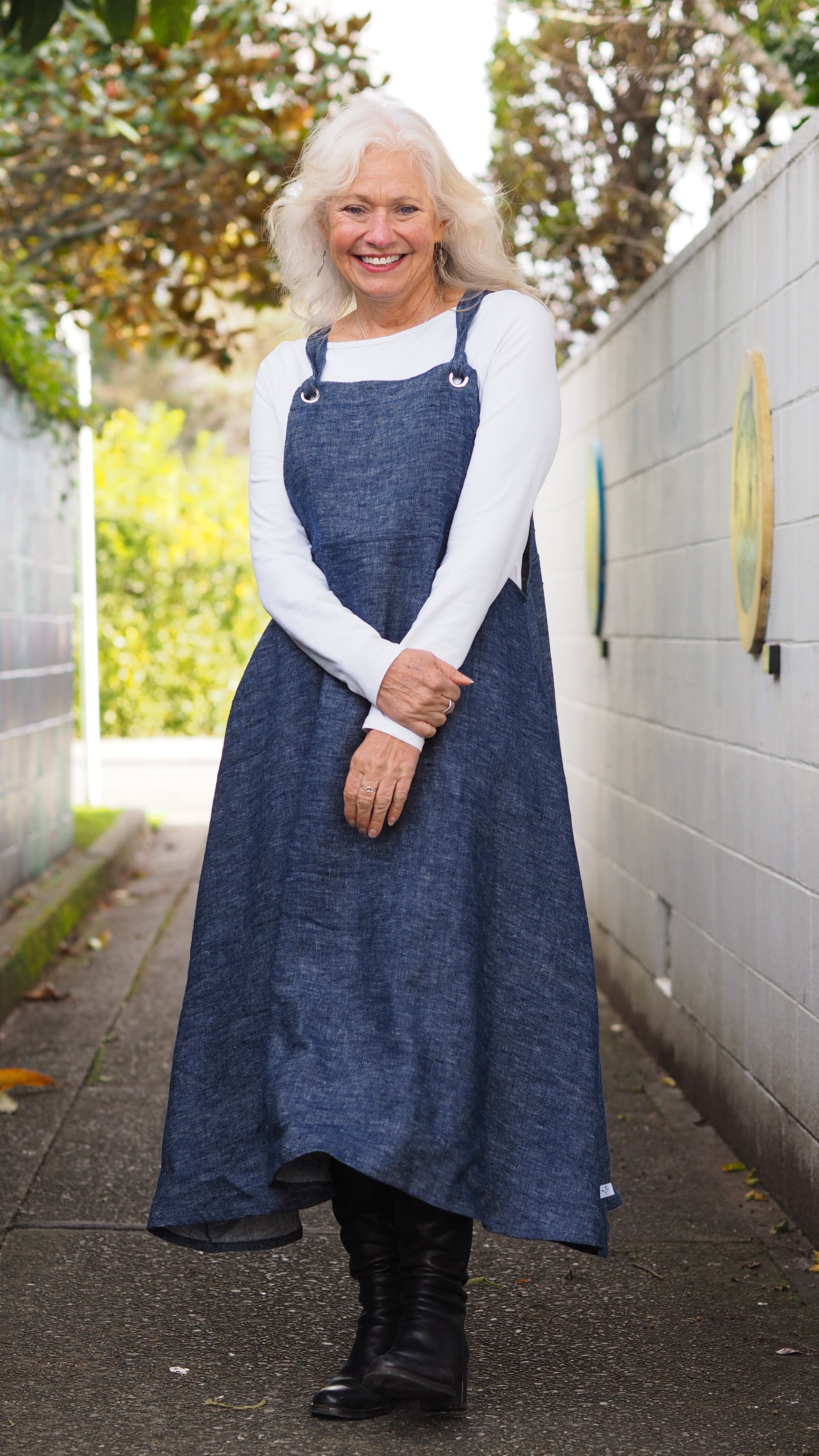 Puhoi Pinafore Rogue Linen Designer Clothing