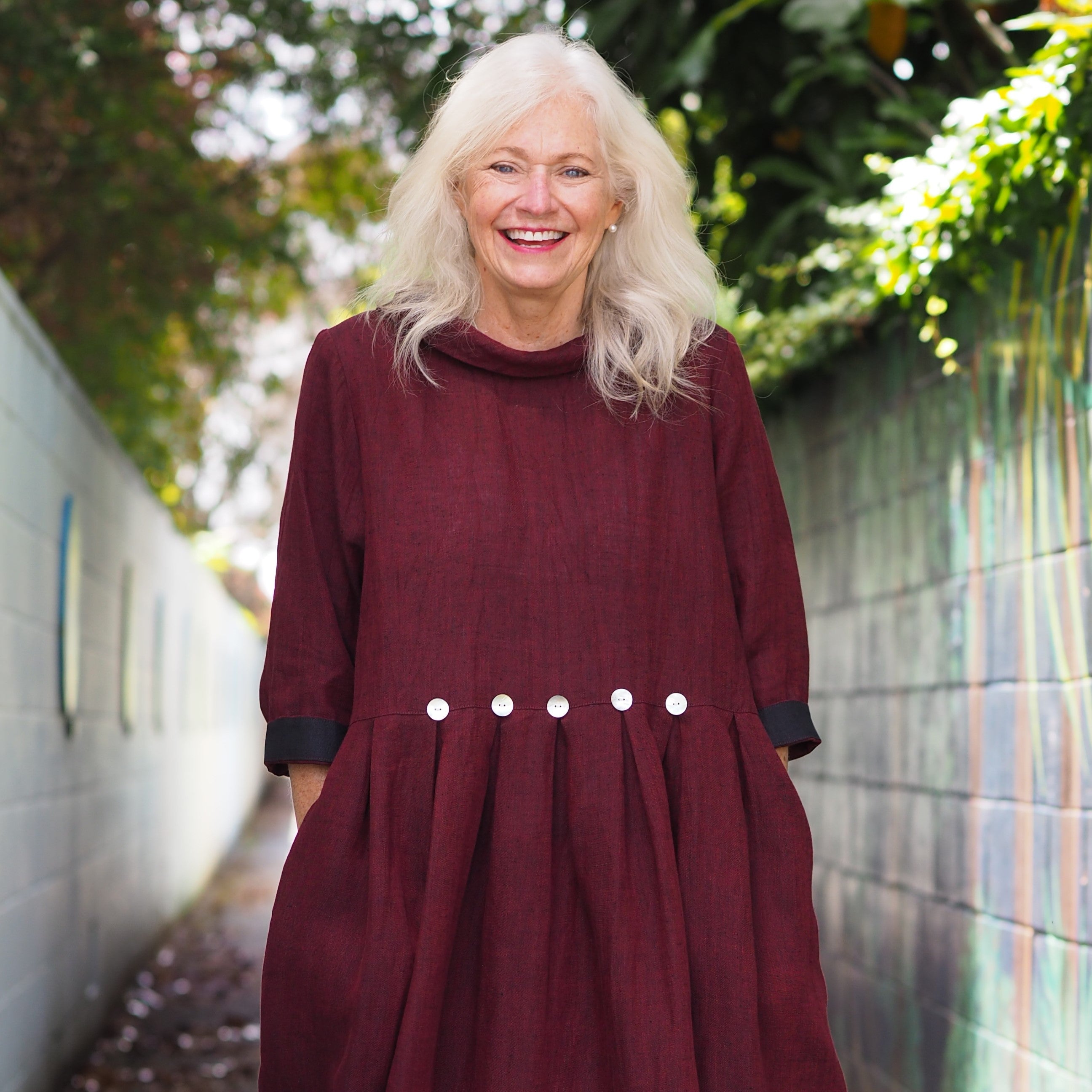 Rogue Linen New Zealand Designer Clothing - featuring red chambray Taranaki Dress